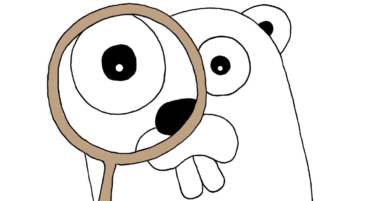 Gopher looking at reader through magnifying glass